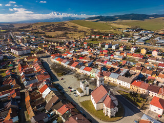 Aerial panoramic view of the of Podolinec in Slovakia - 755151936