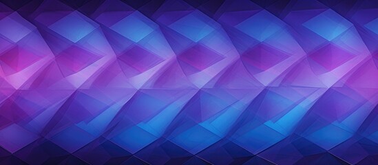 A patterned display device showcasing a symmetrical arrangement of arrows in shades of purple, violet, magenta, and electric blue on a rectangular canvas - obrazy, fototapety, plakaty