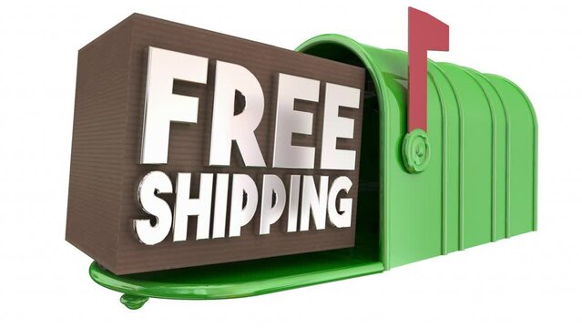 Free Shipping Mailbox Package Delivery Buy Now Save Money Shipment 3d Animation