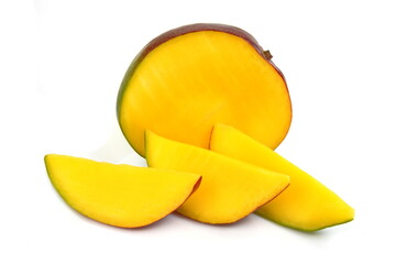 mango slice isolated on white background.