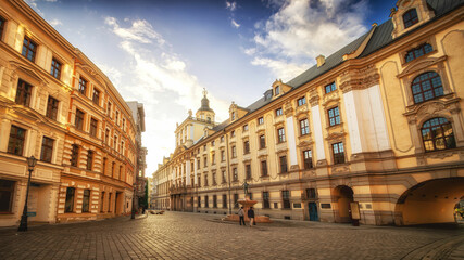 Fototapeta na wymiar beautiful Wroclaw Old Town, University of Wrocław, Lower Silesia, Poland 