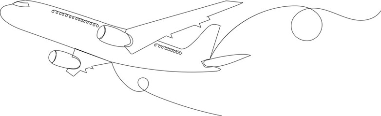 airplane flying sketch on white background vector
