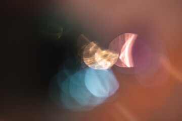 Abstract background. Out of focus light with bokeh balls. 
