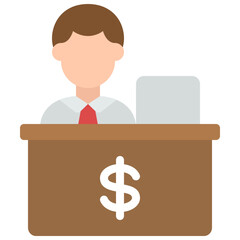 Male Bank Teller Icon