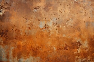 Corrugated Rusty sheet background. Damaged rough metal orange texture. Generate ai