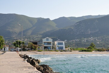 Beach, sea and mountains in Zakynthos, the 
island in Greece