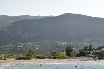 Beach, sea and mountains in Zakynthos, the 
island in Greece