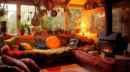 Cozy kitsch interior - 755159329
