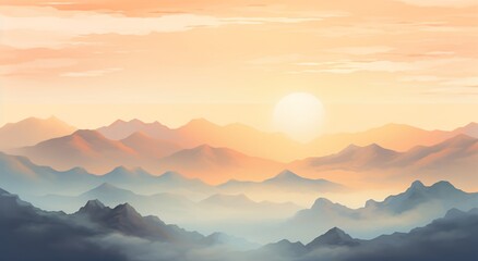 Obraz premium A beautiful sunrise over the mountains