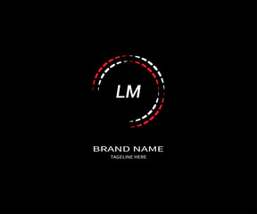 Fototapeta premium LM LETTER LOGO Design ONE BLACK BACKGROUND