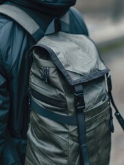 Urban men's backpack. Close-up. AI generative.