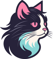 Starry Whisker Wonderland Astral Vector Illustration of a Cat Logo