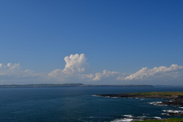 Fototapeta na wymiar View from the Hook lighthouse to Hook Peninsula, County Wexford, Ireland