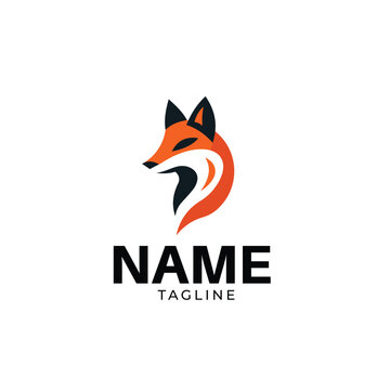 Fox logo icon design template elements