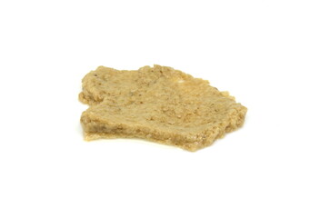 Eggplant dip with boletus isolated on white background. Eggplant spread with boletus isolated.