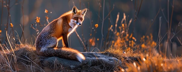 Red foxes are in the wild