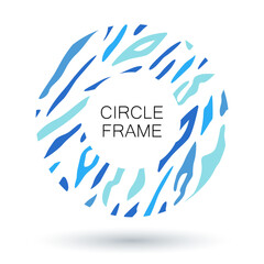 Abstract frame Hand drawn doodle circle Patterns. round Abstract with blue curve lines. modern trendy Vector Backgrounds.