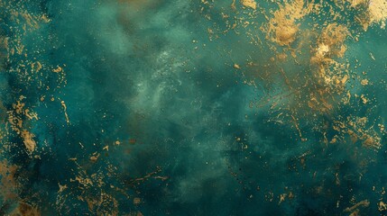 Fototapeta na wymiar A spirited teal and gold textured background, signifying luxury and adventure.