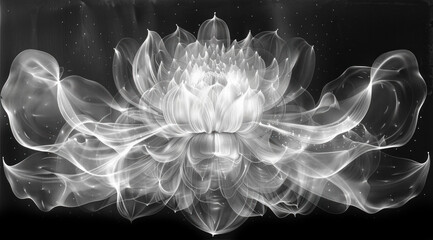 non-existent flower made of light and air, interior print, poster, wallpaper