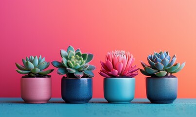 Brightly colored succulent garden creating a visually stunning display