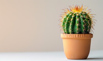 cactus in a orange pot