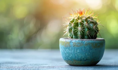 Store enrouleur tamisant sans perçage Cactus cactus in a pot