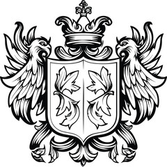 Two Eagle with Crown on Shield