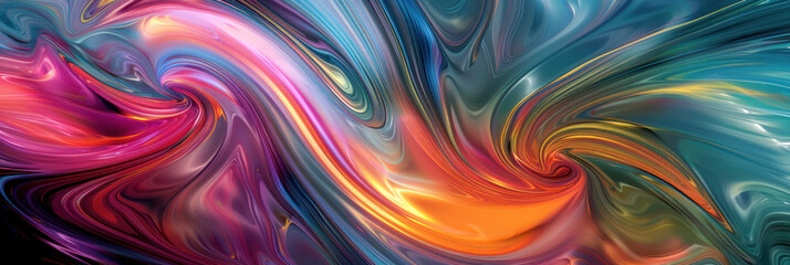 Obraz premium This image displays a mesmerizing mix of swirling patterns in bright and vivid colors creating a visually captivating effect