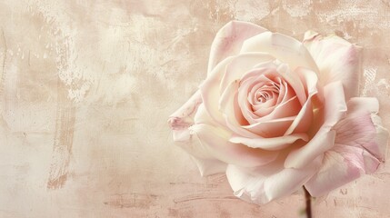 Delicate rose and ivory textured background, conveying romance and purity.