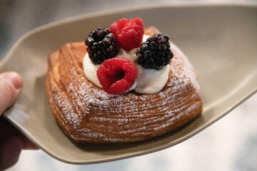 cake with berries