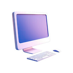 3d computer keyboard and mouse isolated soft smooth lighting only png premium high quality