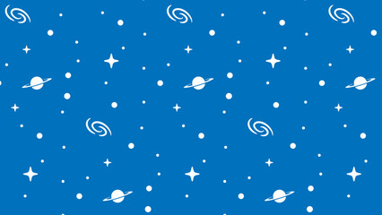 Seamless repeating vector space and stars pattern texture