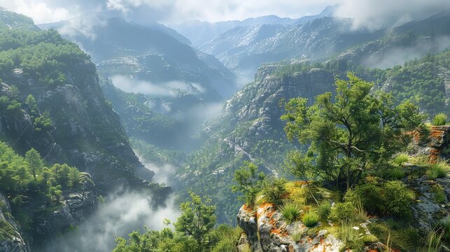 Majestic Valley in the Mountain Range