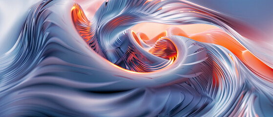 An abstract portrayal of swirling orange and silver tones creating a dynamic and captivating visual experience