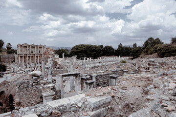 Efze widok na Biblioteka Celsusa - obrazy, fototapety, plakaty