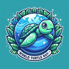 world turtle day, illustration
