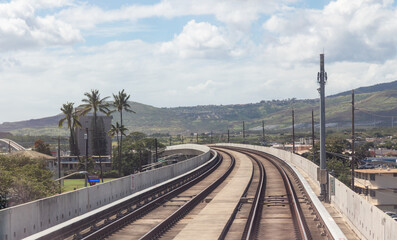 View from the Hawaii Skyline Rail. Phase 1 of the project opened June 30, 2023 linking East Kapolei...