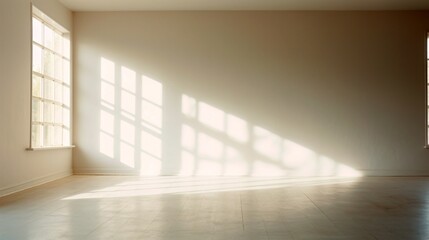 the empty white room with the sunlight in the window