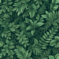 Green Background: Lush foliage and botanical motifs intertwine in a seamless pattern of verdant greens, symbolizing growth, renewal, and the beauty of the natural world.