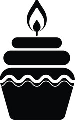 Cupcake icon transparent background. Vector Illustration.