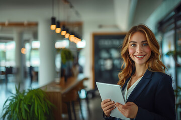 Successful Businesswoman with Tablet