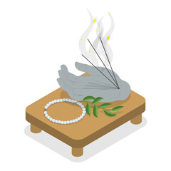 3D Isometric Flat  Illustration of Chinese Tea. Item 1