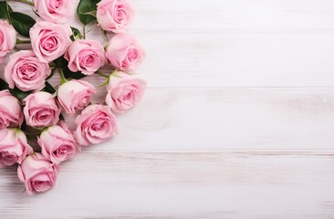 roses on a white wooden table