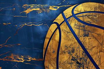 Basketball Background Blue Gold Paint Texture Crackle Urban Old close-up	
