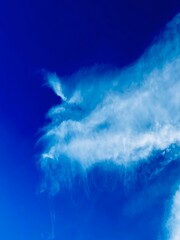 Beautiful blue sky with white clouds. Copy space. 