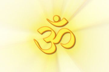 indian hinduism religious symbol golden text Om,meaning adoration to hindu god,popular Hindu mantra,cutout transparent background,png format