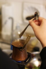 Fototapeta na wymiar Greek Coffee Delight: Embracing Tradition and Coziness