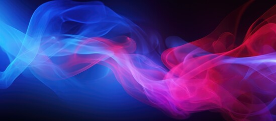 A vivid and intense abstract background with dramatic smoke and fog swirling in contrasting blue and pink colors, creating a mesmerizing visual display.