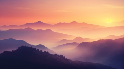 Obraz premium the mountains with the sun rising behind them