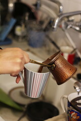 Fototapeta na wymiar Greek Coffee Delight: Embracing Tradition and Coziness